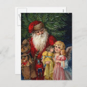 Kerstmis van Doll van de Engel van de kerstman Feestdagenkaart (Voorkant / Achterkant)