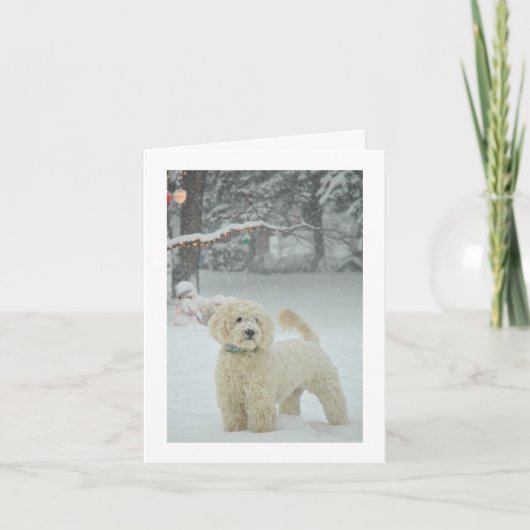 Kerstmis van Goldendoodle Feestdagen Kaart (Voorkant)