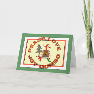 Kerstmis van Gumbo Cajun van de Liefde van de Feestdagen Kaart