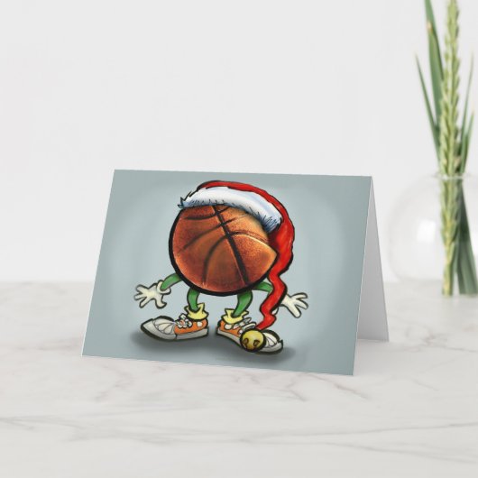 Kerstmis van het basketbal feestdagen kaart (Voorkant)