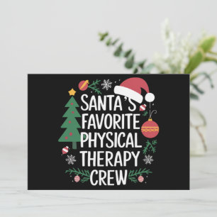 Kerstmis van het favoriete fysiotherapie team van  feestdagenkaart