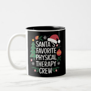 Kerstmis van het favoriete fysiotherapie team van  tweekleurige koffiemok