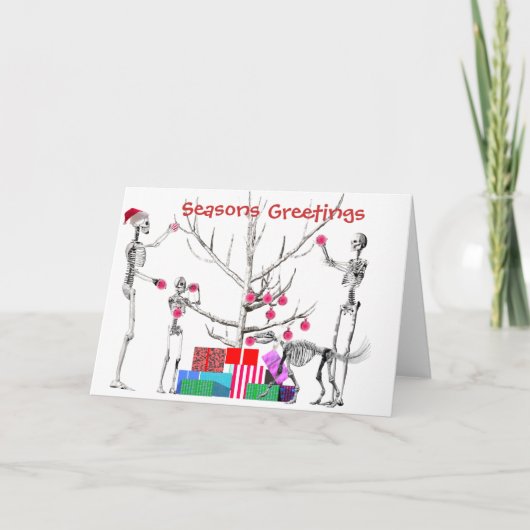 Kerstmis van het Skelet Feestdagen Kaart (Voorkant)