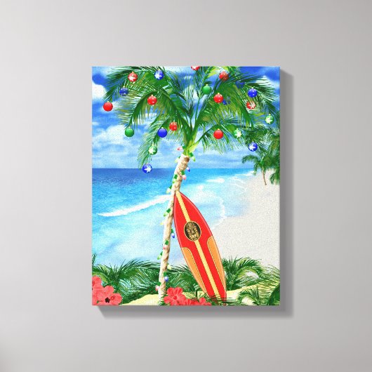 Kerstmis van het strand canvas afdruk (Voorkant)