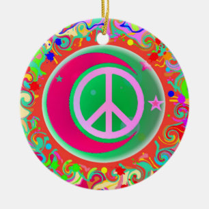 Kerstmis van het Teken van de vrede Keramisch Ornament