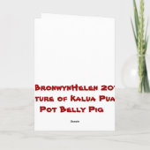 Kerstmis van het Varken van de Buik van de pot Feestdagen Kaart (Achterkant)