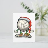 Kerstmis van het volleyball feestdagenkaart (Staand voorkant)