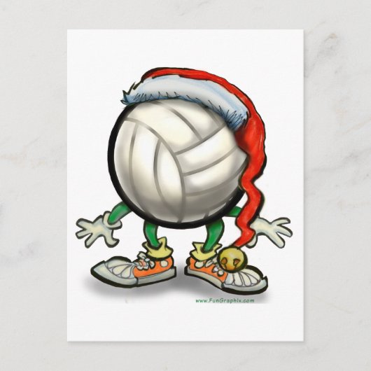 Kerstmis van het volleyball feestdagenkaart (Voorkant)