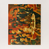 Kerstmis van intellectuelen met mid-century modern legpuzzel (Verticaal)