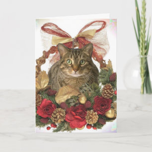 Kerstmis van Meowy! Feestdagen Kaart