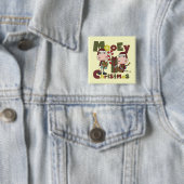 Kerstmis van Mooey Vierkante Button 5,1 Cm (In situ)