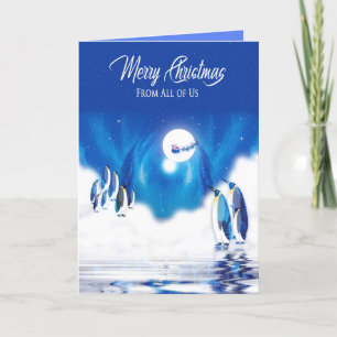 Kerstmis, van ons allemaal, Penguins Northern Ligh Kaart
