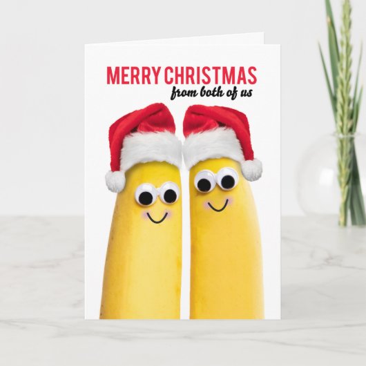 Kerstmis van Ons Beiden Funny Bananen Feestdagen Kaart (Voorkant)