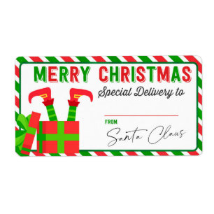 Kerstmis van Santa Gift-Sticker Etiket
