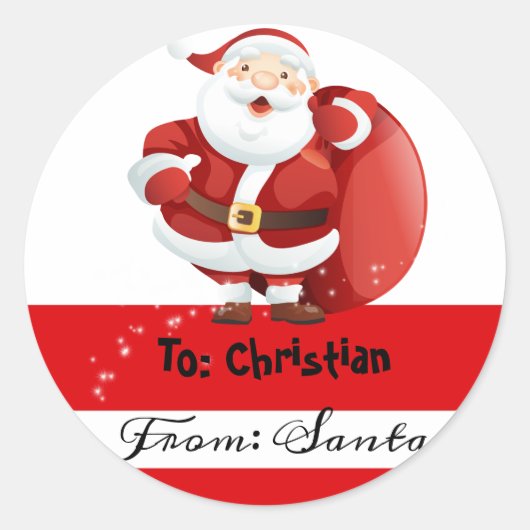 Kerstmis van Santa naar sticker (Voorkant)