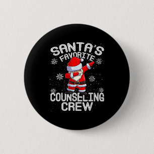 Kerstmis van Santa's favoriete counselingteam Ronde Button 5,7 Cm
