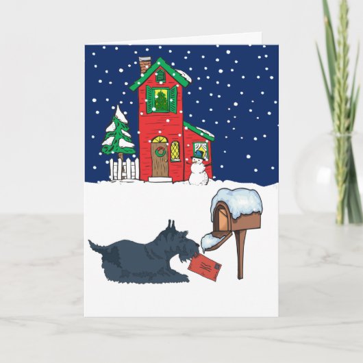 Kerstmis van Scottie Feestdagen Kaart (Voorkant)