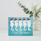 Kerstmis van Seahorse Feestdagenkaart (Staand voorkant)