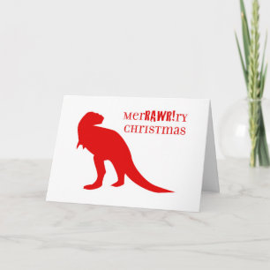 Kerstmis van t-Rex MerRAWRry Feestdagen Kaart