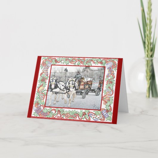 Kerstmis van Vermont berijdt Kaart (Voorkant)