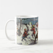 Kerstmis van vroeger, kinderen sneeuwbalgevecht koffiemok (Links)