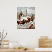 Kerstmis van vroeger, Sinterklaas op het dak Poster (Keuken)