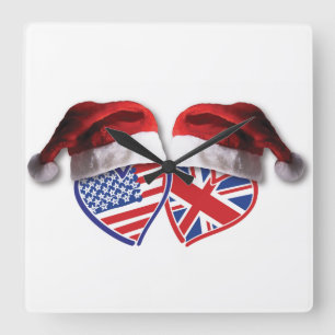 Kerstmis Verenigd Koninkrijk Patriotic Heats Vierkante Klok