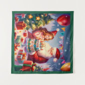 Kerstmis Verjaardag 8 Wandkleed (Voorkant (horizontaal))