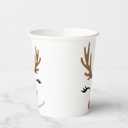 Kerstmis verjaardag rendieren wegwerp Party Papieren Bekers (Links)