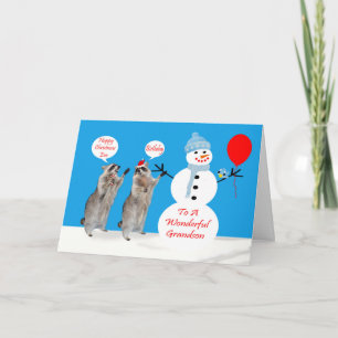 Kerstmis: verjaardag van Wenskaarten met kleinzoon Feestdagen Kaart