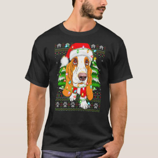 Kerstmis Verlichting Lelijke Santa Basset Hound Ke T-shirt