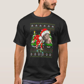 Kerstmis Verlichting Lelijke Santa Duits Kortharig T-shirt