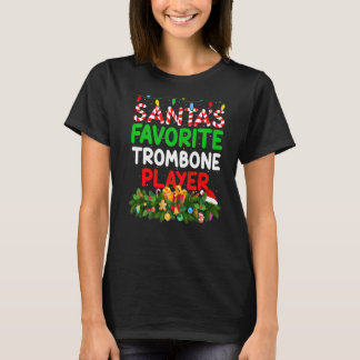 Kerstmis Verlichting Santa S Favoriete Trombone Sp T-shirt