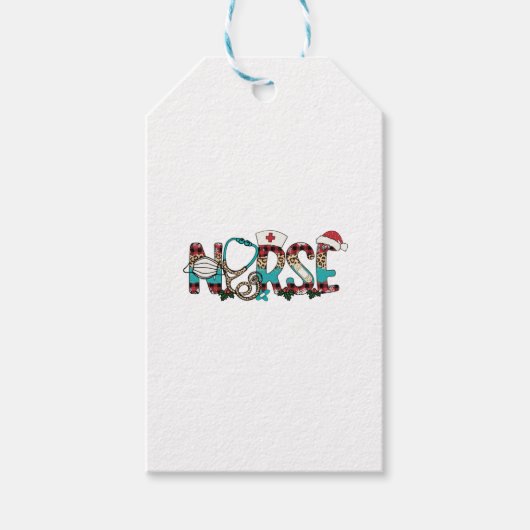 Kerstmis Verpleegster 1 Cadeaulabel (Voorkant)