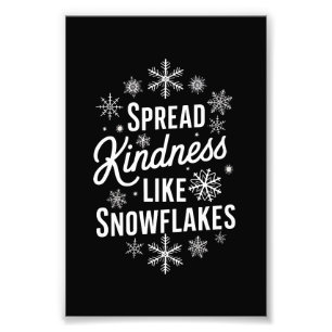 Kerstmis verspreidde vriendelijkheid als sneeuwvlo foto afdruk