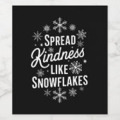 Kerstmis verspreidde vriendelijkheid als sneeuwvlo wijn etiket (Enkel label)
