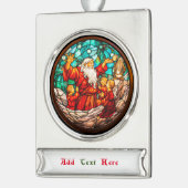 Kerstmis Verzilverd Banner Ornament (Links)