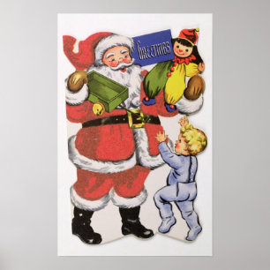 Kerstmis, Victoriaans kerstkaart Poster