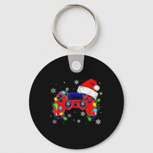 Kerstmis Videospel Controller Sinterklaas Hoed Gam Sleutelhanger