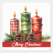 Kerstmis Vierkant Sticker (Voorkant)