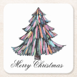 Kerstmis Vierkante Kartonnen Onderzetter