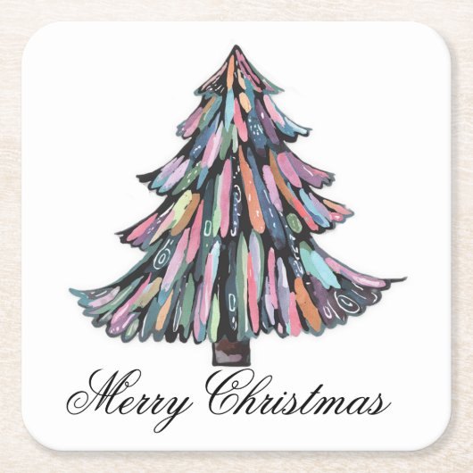 Kerstmis Vierkante Kartonnen Onderzetter (Voorkant)