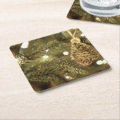 Kerstmis Vierkante Kartonnen Onderzetter (Schuin)