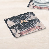 Kerstmis, vierkante kartonnen onderzetter (Schuin)