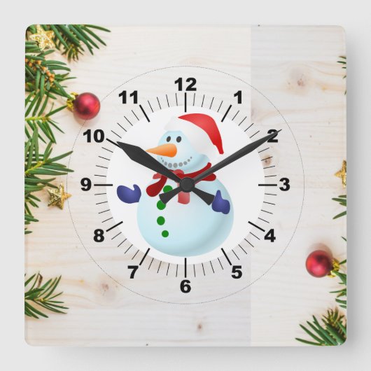 Kerstmis vierkante klok (Voorkant)