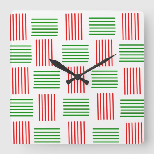 Kerstmis Vierkante Klok (Voorkant)