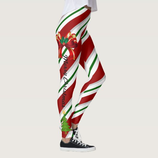 Kerstmis vind ik Snoep Leggings Red Green Pants (Rechts)