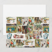 Kerstmis Vintage Antieke Collage Feestdagenkaart (Voorkant / Achterkant)