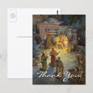 Kerstmis Vintage Dank Je Briefkaart