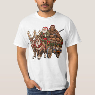 Kerstmis Vintage Jacht Santa Bigfoot Eend T-shirt